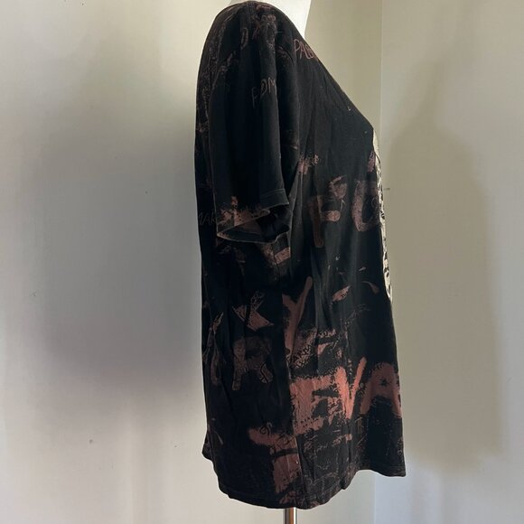 GUESS Eco Collection Leo Graffiti Tee Leopard Brown Black Men's Streetwear L - Picture 4 of 8